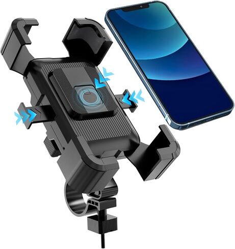 Bike Phone Mount Holder, Motorcycle Phone Mount, 3rd-Gen Anti Vibration for Scooter, E-Bicycle, Durable Phone Holder Handlebar[1s Release] Suitable for Smartphones 4.7-7.1", in Saudi Arabia