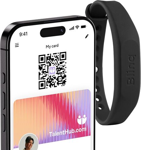 Blinq NFC Wristband - Digital Business Card - Instant Share via Tap - Compatible with iPhone & Android (Black) in Saudi Arabia