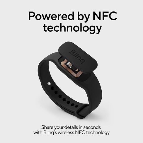 Blinq NFC Wristband - Digital Business Card - Instant Share via Tap - Compatible with iPhone & Android (Black) in Saudi Arabia