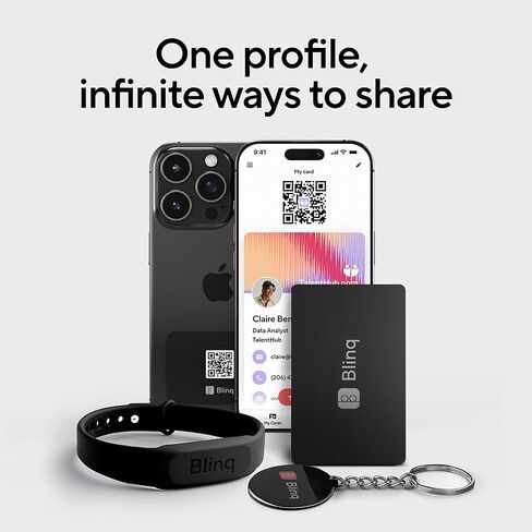 Blinq NFC Wristband - Digital Business Card - Instant Share via Tap - Compatible with iPhone & Android (Black) in Saudi Arabia