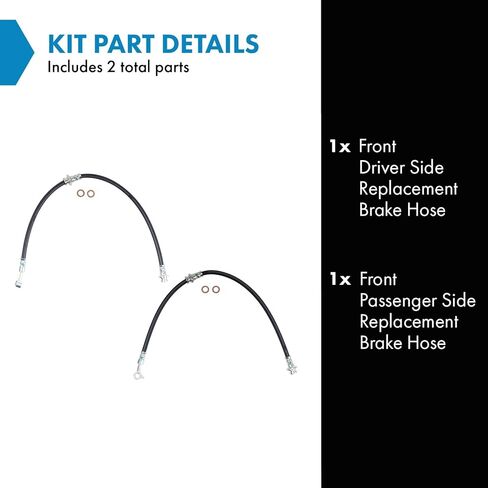 TRQ Brake Hose Set Compatible with 2012-2021 Nissan Versa 2014-2019 Versa Note in Saudi Arabia