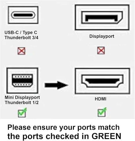 USKyper-4777 حزمة واحدة من منفذ عرض صغير مطلي بالذهب 4K إلى HDMI محول Mini DP متوافق مع Thunderbolt MacBook Pro وMacBook Air وMac Mini وMicrosoft Surface Pro 3/4 (1، أبيض) in Kuwait