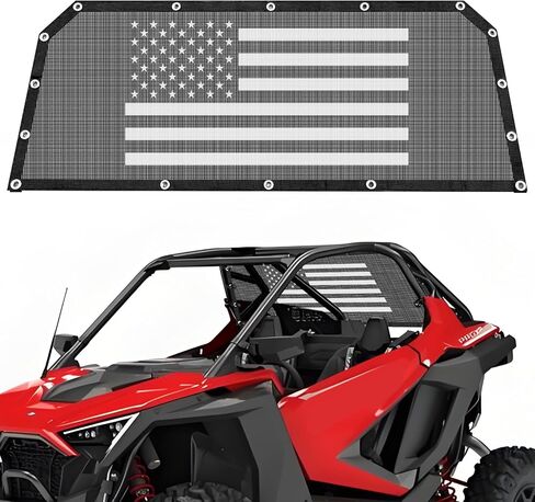 Rear Window Net for 2020-2025 Polaris RZR PRO XP 4 / Pro R / Turbo R Soft Mesh Windshield Shield, Anti-Dust & Debris Screen, Maintain Airflow, RZR PRO XP Accessories, PVC Material(US Flag) in Saudi Arabia
