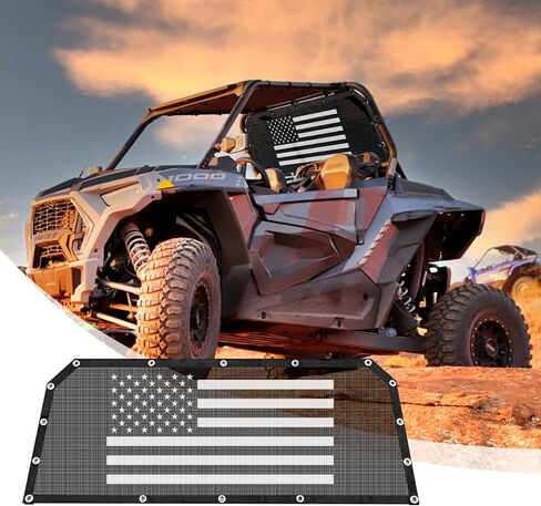 Rear Window Net for 2020-2025 Polaris RZR PRO XP 4 / Pro R / Turbo R Soft Mesh Windshield Shield, Anti-Dust & Debris Screen, Maintain Airflow, RZR PRO XP Accessories, PVC Material(US Flag) in Saudi Arabia