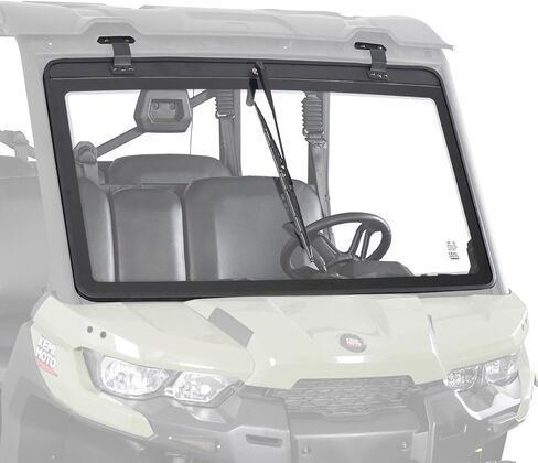 KEMIMOTO Glass Windshield Compatible with Can-Am Defender, 5MM Thick DOT Approved Laminated Safety Glass, Scratch Resistant Than Polycarbonate, Includes Manual Wipers in Saudi Arabia