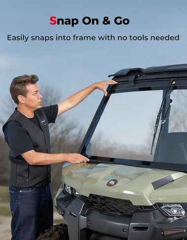 KEMIMOTO Glass Windshield Compatible with Can-Am Defender, 5MM Thick DOT Approved Laminated Safety Glass, Scratch Resistant Than Polycarbonate, Includes Manual Wipers in Saudi Arabia