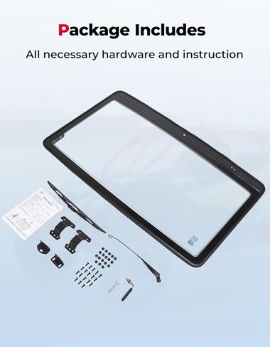 KEMIMOTO Glass Windshield Compatible with Can-Am Defender, 5MM Thick DOT Approved Laminated Safety Glass, Scratch Resistant Than Polycarbonate, Includes Manual Wipers in Saudi Arabia