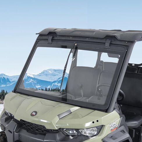 KEMIMOTO Glass Windshield Compatible with Can-Am Defender, 5MM Thick DOT Approved Laminated Safety Glass, Scratch Resistant Than Polycarbonate, Includes Manual Wipers in Saudi Arabia