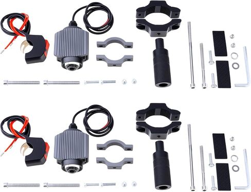 Windance 2PCS Motorcycle LED Headlight,4 Modes Hi/Lo Beam Yellow White 6500K waterproof Aux Spotlight for Tractor Truck/ATV UTV SUV/Boat 9V-85V (Black2pcs) in Kuwait