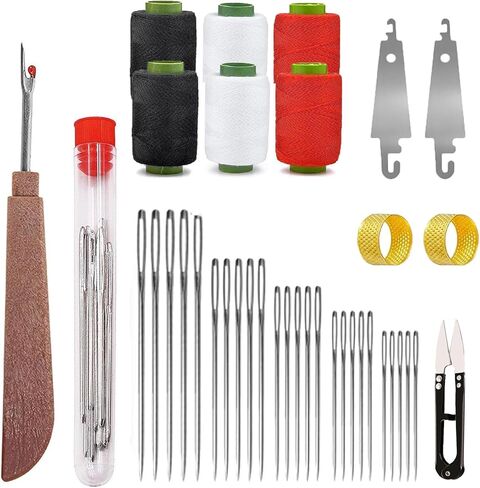 38PCS Big Eye Steel Sewing Needles Kit, Stainless Steel Needles for Hand Sewing, Embroidery Needles Needle and Thread Kit Sewing Kit, Portable DIY Hand Made Craft Set,for Handcraft Lovers (1 Set) in Kuwait