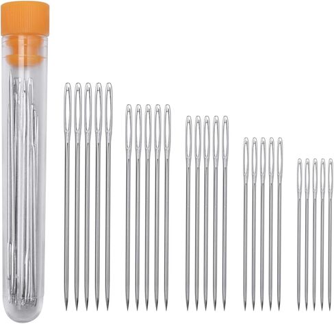 25PCS Big Eye Sewing Needles Set 5 Size Hand Sewing Needles Easy to Thread Stitching Needles 4cm 4 6cm 5cm 5 6cm 6cm in Saudi Arabia