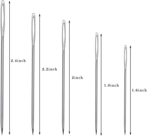 25PCS Big Eye Sewing Needles Set 5 Size Hand Sewing Needles Easy to Thread Stitching Needles 4cm 4 6cm 5cm 5 6cm 6cm in Saudi Arabia