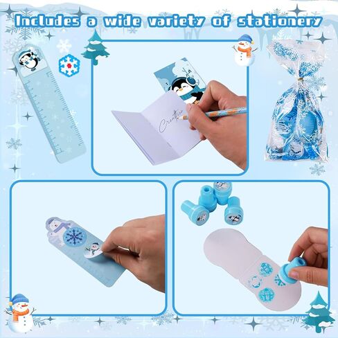 TOAPER 192PCS Christmas Party Favors for Kids, Christmas School Stationery Set, Bulk Goodie Bag Stuffers, Classroom Reward Gift Students Exchange Classroom Games Prizes in Saudi Arabia