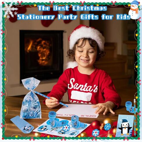 TOAPER 192PCS Christmas Party Favors for Kids, Christmas School Stationery Set, Bulk Goodie Bag Stuffers, Classroom Reward Gift Students Exchange Classroom Games Prizes in Saudi Arabia