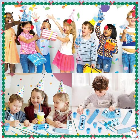 TOAPER 192PCS Christmas Party Favors for Kids, Christmas School Stationery Set, Bulk Goodie Bag Stuffers, Classroom Reward Gift Students Exchange Classroom Games Prizes in Saudi Arabia