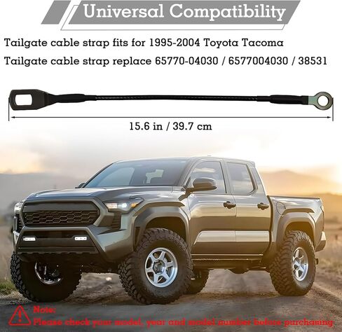 65770-04030 Tailgate Cable Strap, Tailgate Replacement Parts, Rear Tailgate Cables Straps, Fit for 1995-2004 Toyota Tacoma, Replace 6577004030, 38531 (2 Pcs) in Saudi Arabia