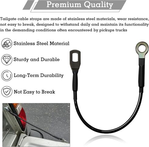 65770-04030 Tailgate Cable Strap, Tailgate Replacement Parts, Rear Tailgate Cables Straps, Fit for 1995-2004 Toyota Tacoma, Replace 6577004030, 38531 (2 Pcs) in Saudi Arabia
