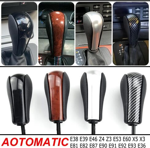 مقبض ناقل الحركة الأوتوماتيكي لسيارة BMW E39 E46 E53 E60 E61 E63 E64 E81 E82 E87 E90 E91 E92 E93 E83 ABS من ألياف الكربون (ألياف الكربون قصيرة) in Saudi Arabia