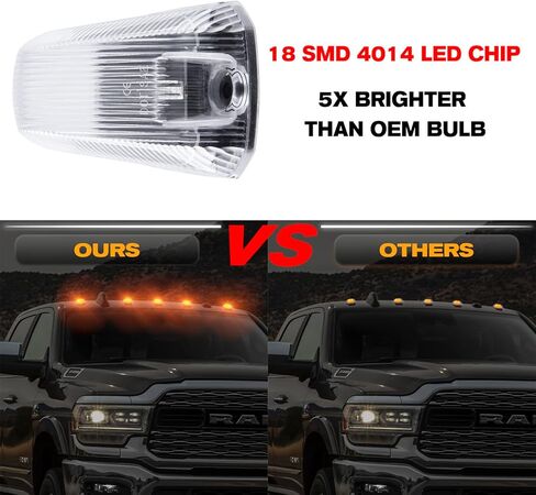 POPMOTORZ 5pcs LED سقف الكابينة ضوء أبيض سقف أعلى التخليص أضواء، ضوء علامة الكابينة لعام 2014-2020 دودج رام PROMASTER 1500 2500 3500 أضواء تشغيل السقف، شاحنات بيك اب in Kuwait