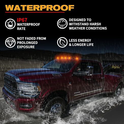 POPMOTORZ 5pcs LED سقف الكابينة ضوء أبيض سقف أعلى التخليص أضواء، ضوء علامة الكابينة لعام 2014-2020 دودج رام PROMASTER 1500 2500 3500 أضواء تشغيل السقف، شاحنات بيك اب in Kuwait