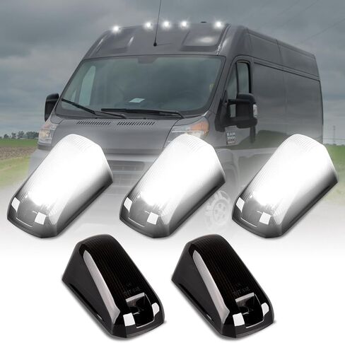 POPMOTORZ 5pcs LED Cab Roof Light White Roof Top Clearance Lights,Cab Marker Light for 2014-2020 Dodge RAM PROMASTER 1500 2500 3500 Led Roof Running Lights, Pickup Trucks in Saudi Arabia