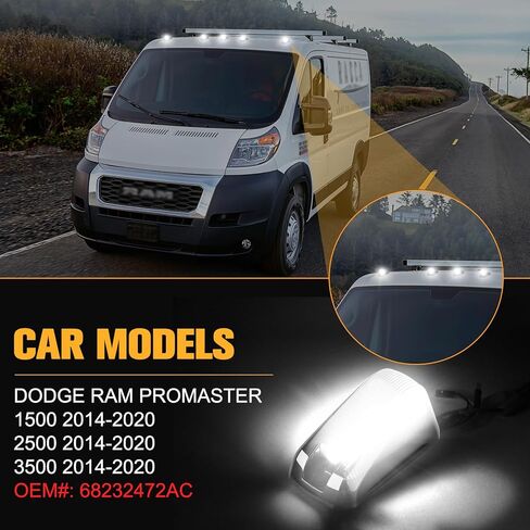 POPMOTORZ 5pcs LED Cab Roof Light White Roof Top Clearance Lights,Cab Marker Light for 2014-2020 Dodge RAM PROMASTER 1500 2500 3500 Led Roof Running Lights, Pickup Trucks in Saudi Arabia