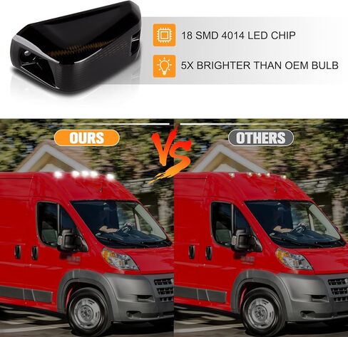 POPMOTORZ 5pcs LED Cab Roof Light White Roof Top Clearance Lights,Cab Marker Light for 2014-2020 Dodge RAM PROMASTER 1500 2500 3500 Led Roof Running Lights, Pickup Trucks in Saudi Arabia