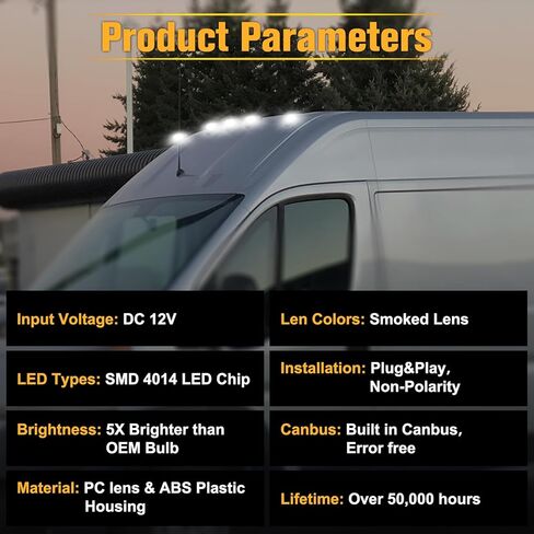 POPMOTORZ 5pcs LED Cab Roof Light White Roof Top Clearance Lights,Cab Marker Light for 2014-2020 Dodge RAM PROMASTER 1500 2500 3500 Led Roof Running Lights, Pickup Trucks in Saudi Arabia