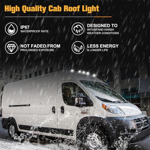 POPMOTORZ 5pcs LED Cab Roof Light White Roof Top Clearance Lights,Cab Marker Light for 2014-2020 Dodge RAM PROMASTER 1500 2500 3500 Led Roof Running Lights, Pickup Trucks in Saudi Arabia