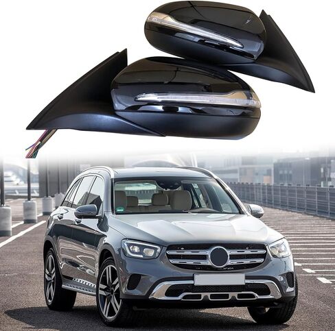 Side Door Mirror Set for 2015-2021 Mercedes Benz GLC Class GLC200 GLC260 GLC300 GLC350 GLC63S - Power Heated, Exterior Replacement Mirrors (Not for GLC Coupe) in Saudi Arabia