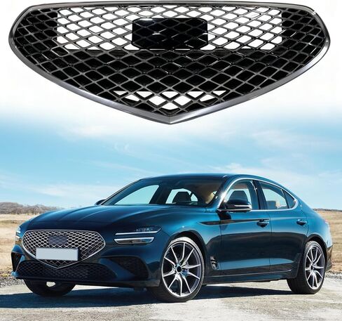 Front Upper Bumper Grill for GENESIS G70 2022 2023 2024 Black Front Mesh Design, Exterior Body Replacement Grille, Perfect Fit Accessory in Saudi Arabia