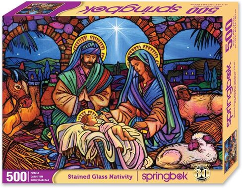 Springbok- Savior is Born 1000 Piece Jigsaw Puzzle - A Nativity Scene is Beautifully Illustrated Celebrating The Meaning of Christmas in Kuwait
