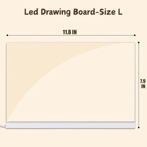 لوحة رسم Lumiboard Led، 11.8 بوصة × 7.9 بوصة، لوحة مذكرة قابلة لإعادة الكتابة من Lumiboard مع 7 أقلام، مثبتة على الحائط أو واقفة، لوحة رسم مضيئة من الأكريليك LED للأطفال والكبار (L (11.8 * 7.9)) in Kuwait