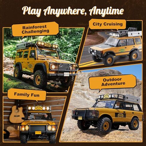 BEEZRC FMS 1/10 FCX10 RC Crawler سلسلة لاند روفر المعتمدة رسميًا، إصدار كأس الجمل RC نموذج 4WD RC شاحنة روك، 2.4 جيجا هرتز درجة هواية، مركبة RC للطرق الوعرة للبالغين RS (Defender 110) in Kuwait