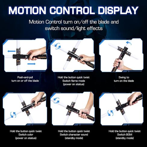 Heavy Dueling Light Saber Motion Control Smooth Swing Crossguard Light Saber with 12 RGB Colors 16 Sound Fonts Heavy Metal Handle and Replaceable Blade, Light Sabers for Adults in Saudi Arabia