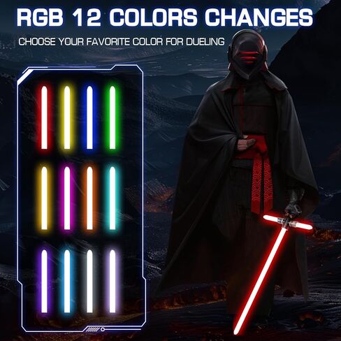 Heavy Dueling Light Saber Motion Control Smooth Swing Crossguard Light Saber with 12 RGB Colors 16 Sound Fonts Heavy Metal Handle and Replaceable Blade, Light Sabers for Adults in Saudi Arabia
