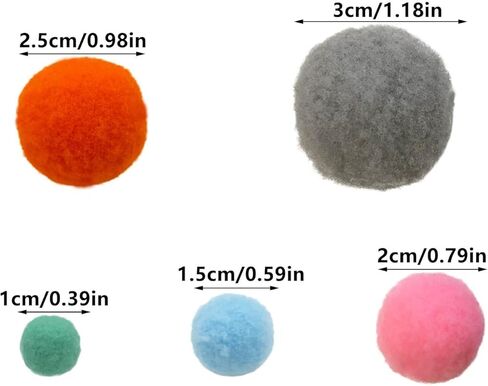 130PCS Pom Pom Balls Craft Pompoms for DIY Crafts Assorted Bright Color Pompoms for Holiday Party Decor Christmas Supplies 5 Sizes in Saudi Arabia