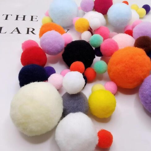 130PCS Pom Pom Balls Craft Pompoms for DIY Crafts Assorted Bright Color Pompoms for Holiday Party Decor Christmas Supplies 5 Sizes in Saudi Arabia