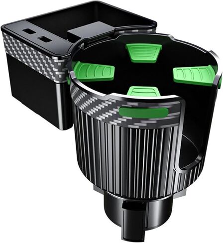 Big Cup Holder Phone Holder for Your car,with Rubber Lining Rotable cupholder Base Safely Hold The Big Water Bottle and Support Cellphone Charge. (BJ-2377B) in Saudi Arabia