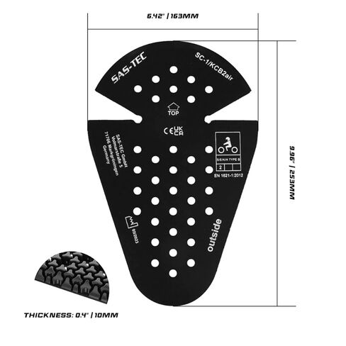 SAS-TEC SC-1/KCB2air CE Level 2 Knee Armor Pads With Side Flex Cuts (Pair) – Ultra-Thin, Breathable Viscoelastic Foam Inserts for Motorcycle Pants, Jackets, ADV & Street Riding Moto Armor in Saudi Arabia