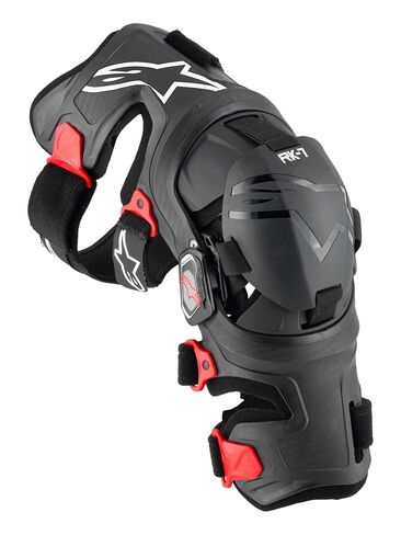 Alpinestars RK-7 Plasma Knee Braces, Lightweight & Breathable, CE Level 1 Certified, Advanced Off-Road Knee Protection for Dynamic Movement (Pair), M, Black/Red in Saudi Arabia