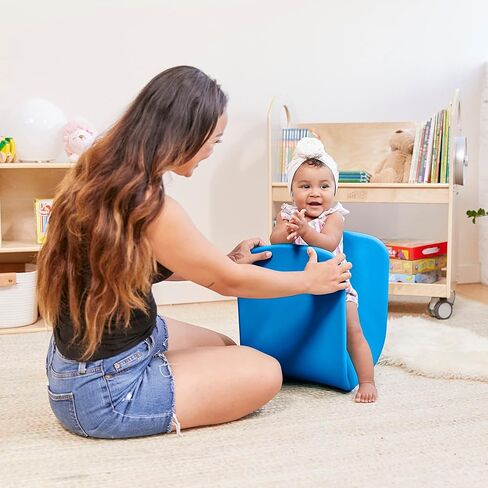 ECR4Kids Wave Seat, 14in - 15.1in Seat Height, Perch Stool, Cyan, 2-Pack in Kuwait