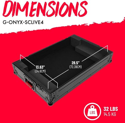 جرابات Gator Case ONYX Series Flight لـ Pioneer DJ XDJ-RX3 مع مزالج ملتوية ومقابض مطاطية (G-ONYX-XDJRX3) in Saudi Arabia