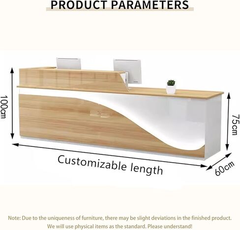 47" Reception Desk with wave pattern,L-Shaped Modern Front Table Reception Room Table with Cable Grommet,Shelves & torageLockable Drawers,Retail Checkout Counter for Lobby,Salon,Home E-L 100*60*100CM in Saudi Arabia