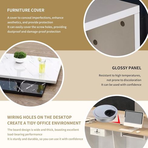 47" Reception Desk with wave pattern,L-Shaped Modern Front Table Reception Room Table with Cable Grommet,Shelves & torageLockable Drawers,Retail Checkout Counter for Lobby,Salon,Home E-L 100*60*100CM in Saudi Arabia
