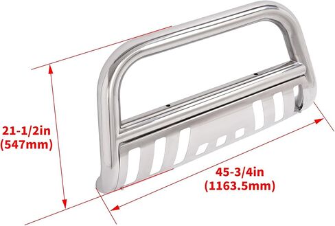 KUAFU Bull Bar Brush Guard Compatible with 2007-2021 Toyota Tundra & 2008-2022 Toyota Sequoia Front Bumper Grille Grill Guard Impact Bar Tubing Brush Push Bar 304 Stainless Steel Polishing Silvery in Saudi Arabia