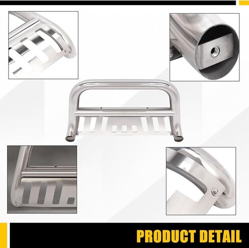KUAFU Bull Bar Brush Guard Compatible with 2007-2021 Toyota Tundra & 2008-2022 Toyota Sequoia Front Bumper Grille Grill Guard Impact Bar Tubing Brush Push Bar 304 Stainless Steel Polishing Silvery in Saudi Arabia