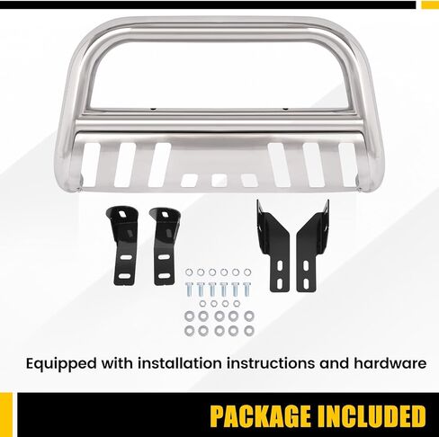 KUAFU Bull Bar Brush Guard Compatible with 2007-2021 Toyota Tundra & 2008-2022 Toyota Sequoia Front Bumper Grille Grill Guard Impact Bar Tubing Brush Push Bar 304 Stainless Steel Polishing Silvery in Saudi Arabia