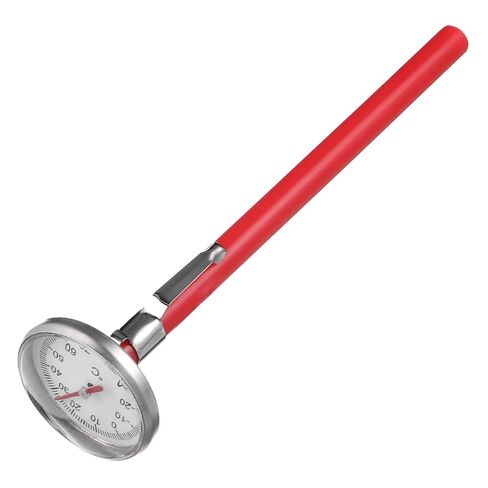 Unomor Mechanical Car Thermometer Clock Shape for Interior Decoration Battery Air Conditioner Temperature Gauge Easy Installation Auto Accessory in Red for Vehicle and Home Use in Saudi Arabia