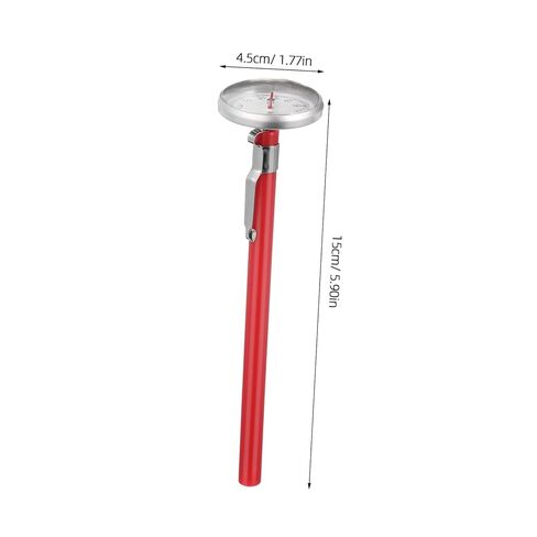 Unomor Mechanical Car Thermometer Clock Shape for Interior Decoration Battery Air Conditioner Temperature Gauge Easy Installation Auto Accessory in Red for Vehicle and Home Use in Saudi Arabia